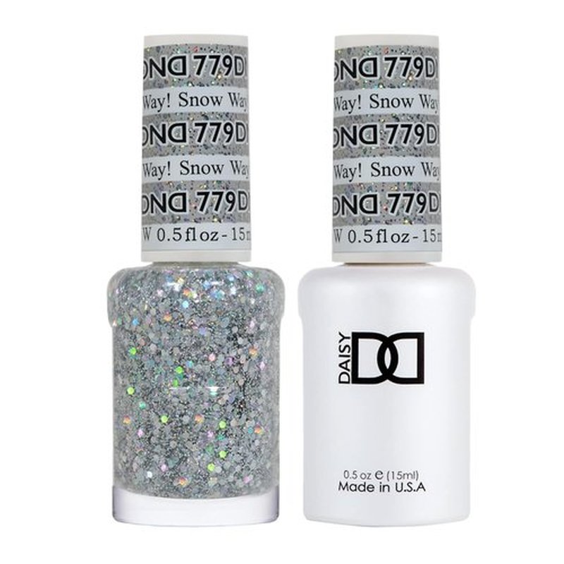 DND Gel Polish Set - Multi Glitter Collection with UV/LED Gel & Air Dry Nail Lacquer | 0.5 Fl Oz Each
