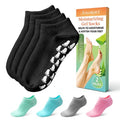 Silicone Moisturizing Socks for Women Men Large- 2Pairs Foot Moisturizer Socks for Dry Cracked Feet- Black Aloe Spa Moisture Hydrating Foot Care Socks (L Up to Size 12)