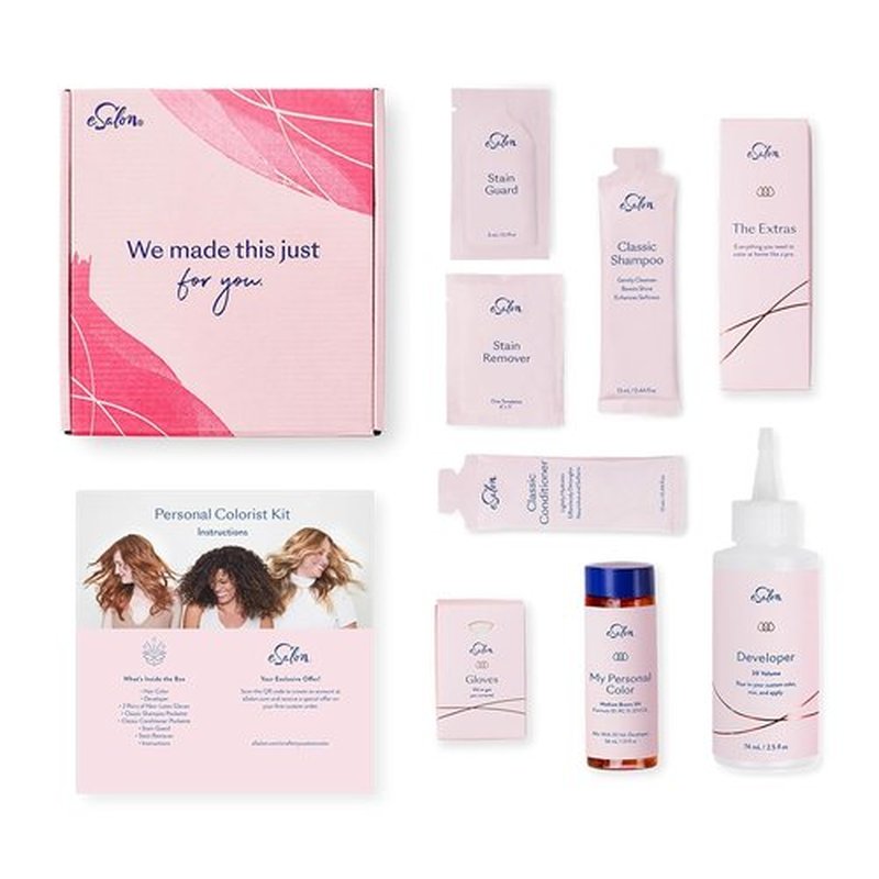 eSalon Permanent Hair Color Kit - Medium Blonde Strawberry | Ammonia-Free Formula for 100% Gray Coverage