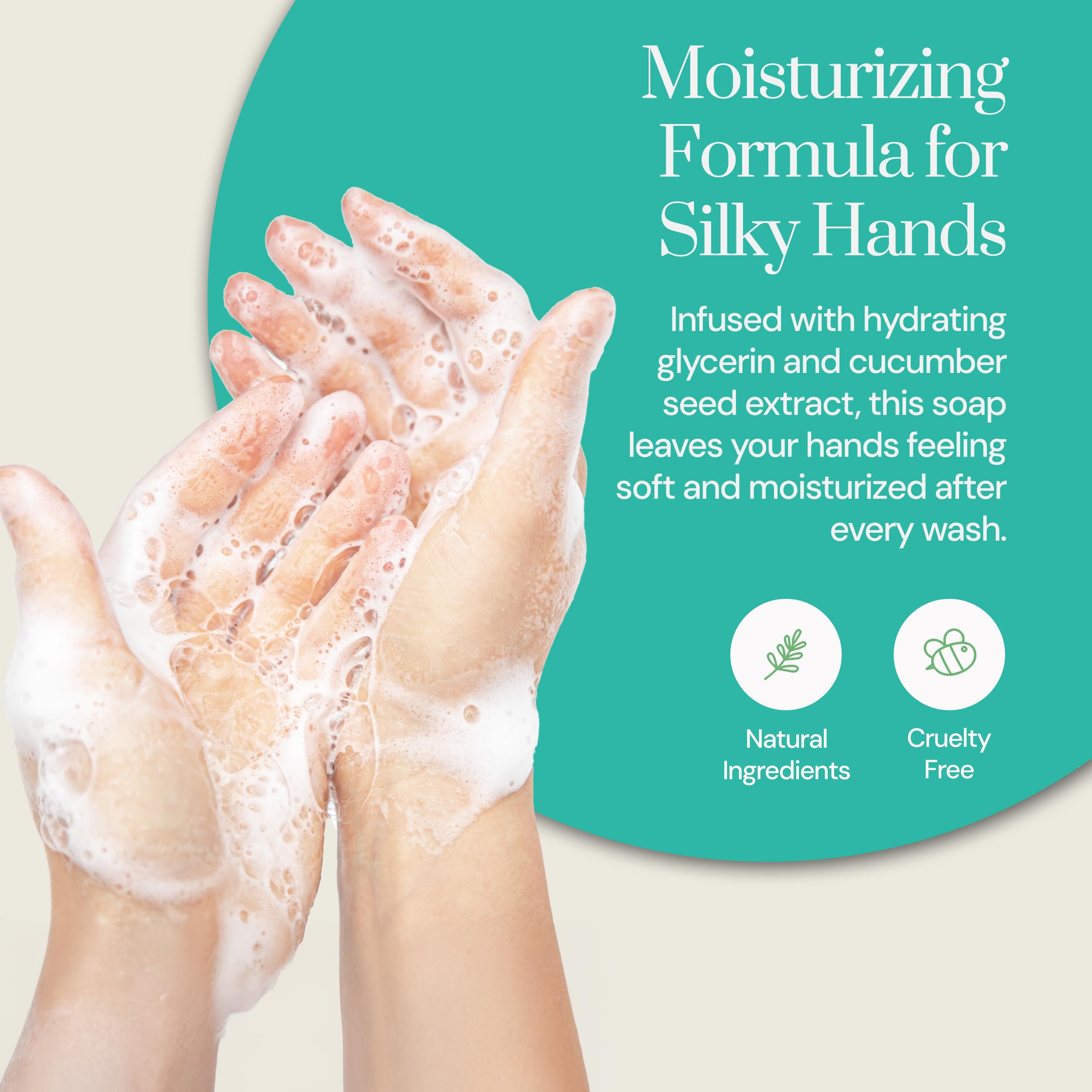 Soapstones Olive Oil Foaming Hand Soap - Elements - 250 mL - Moisturizing, Soft and Hydrating Formula in a Refillable Bottle - Rosemary and Mint Infused Foam Hand Soap