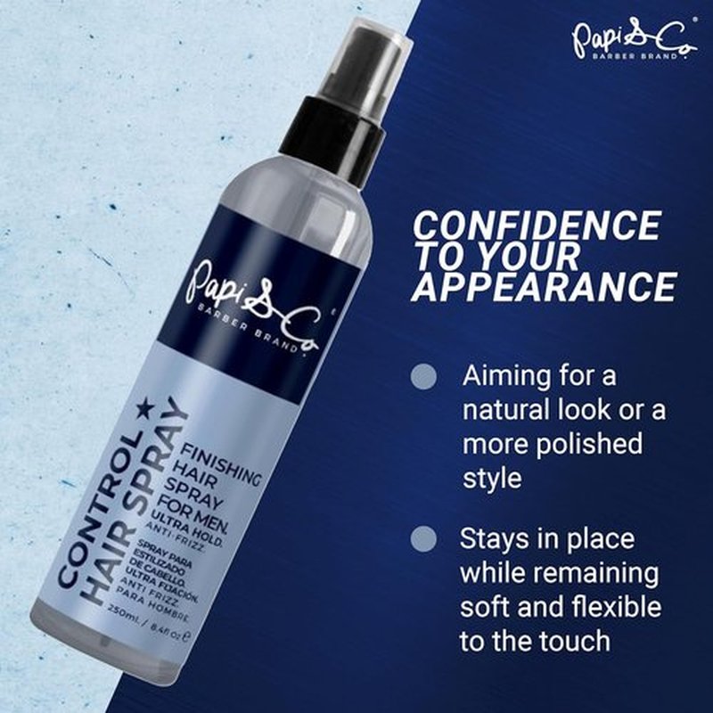 Papi & Co. Control Hair Spray - Extreme Hold & Volumizing Formula - Lightweight, Non-Sticky Finish - 8.45 oz