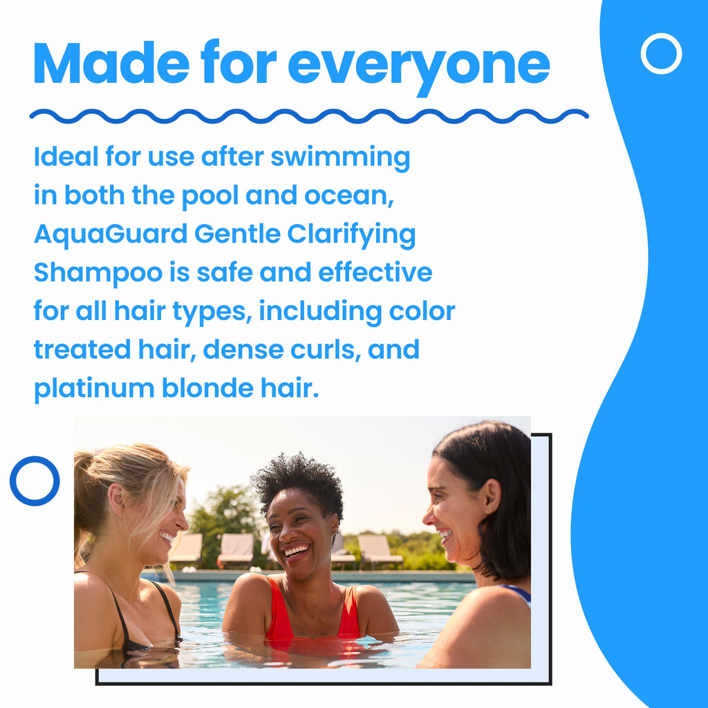 AQUA GUARD Clarifying Shampoo | Remove Chlorine & Pool Hair Smell | Paraben Free, Vegan, Color Safe, Leaping Bunny Certified (2-Pack)