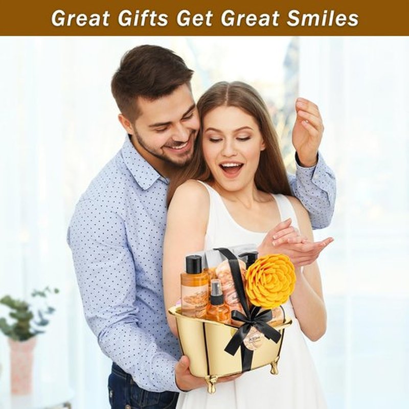 Regine Switzerland Spa Gift Basket - Luxury Honey & Almond Bath Set | Includes Body Wash, Lotion, Scrub & More