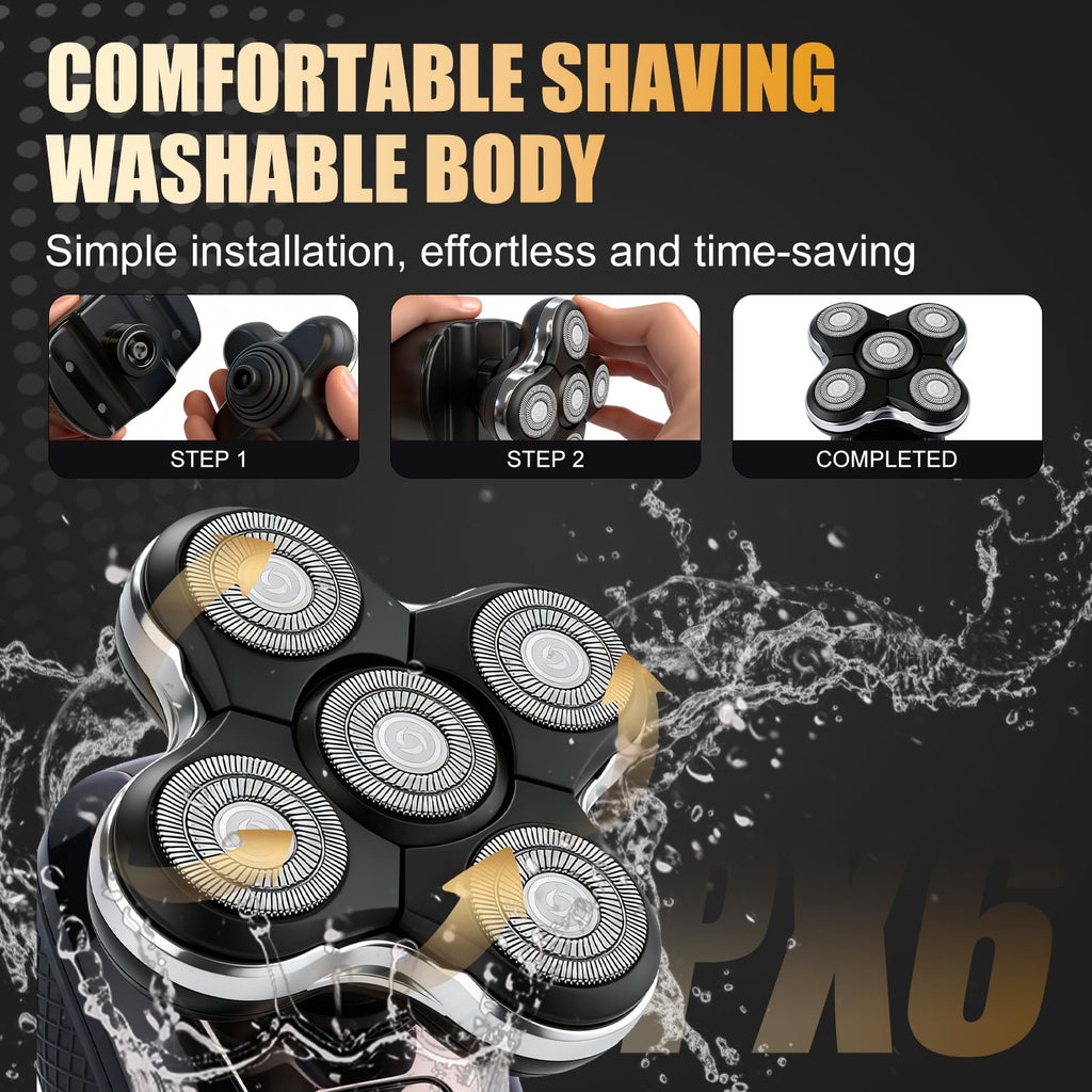 Magnetic Replacement Heads for Skull Shaver, 3Pack