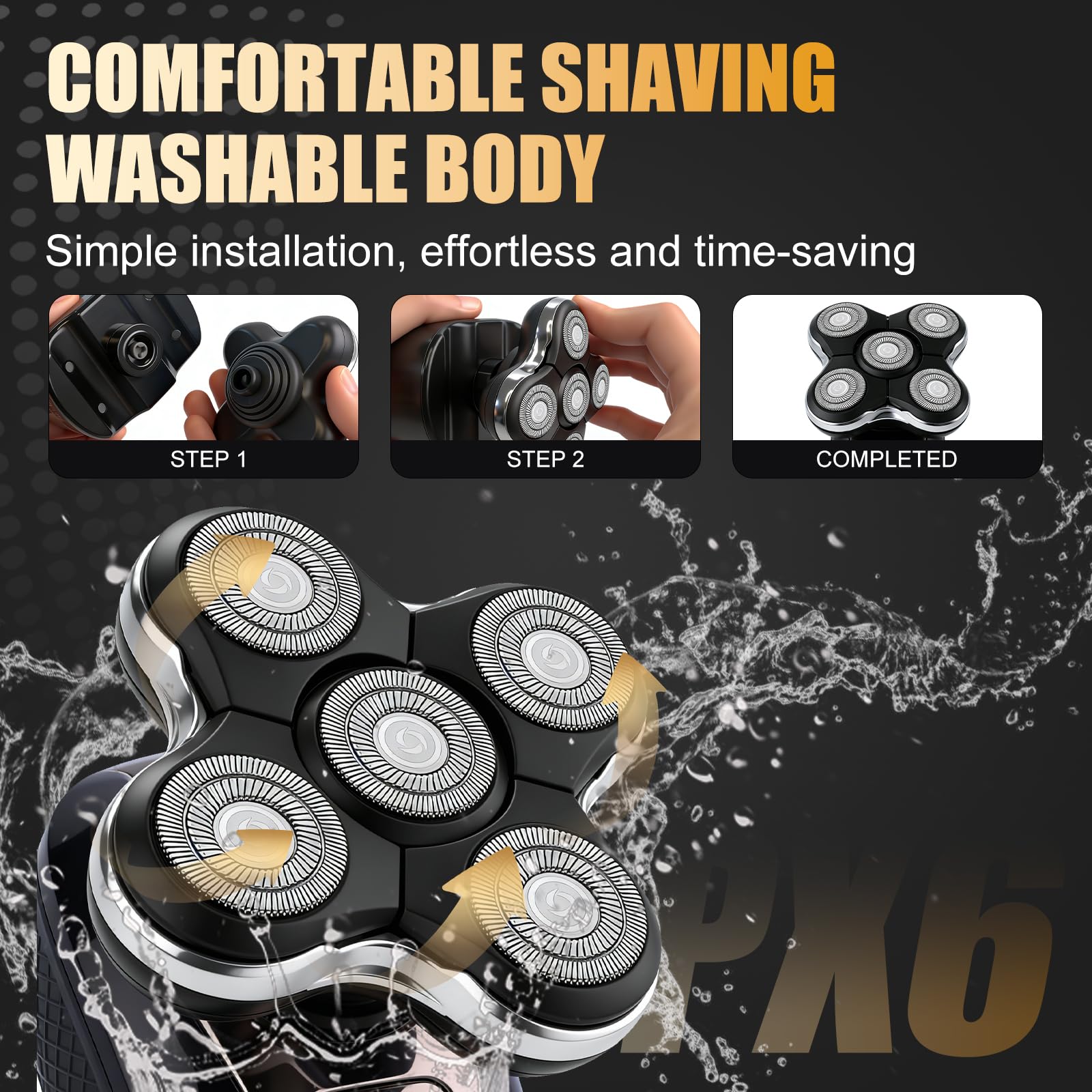 Magnetic Replacement Heads for Skull Shaver, 3Pack