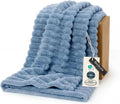 Bedsure GentleSoft Fall Throw Blanket - Cozy Blue 50x60 Inch Soft Blanket for Couch & Girls