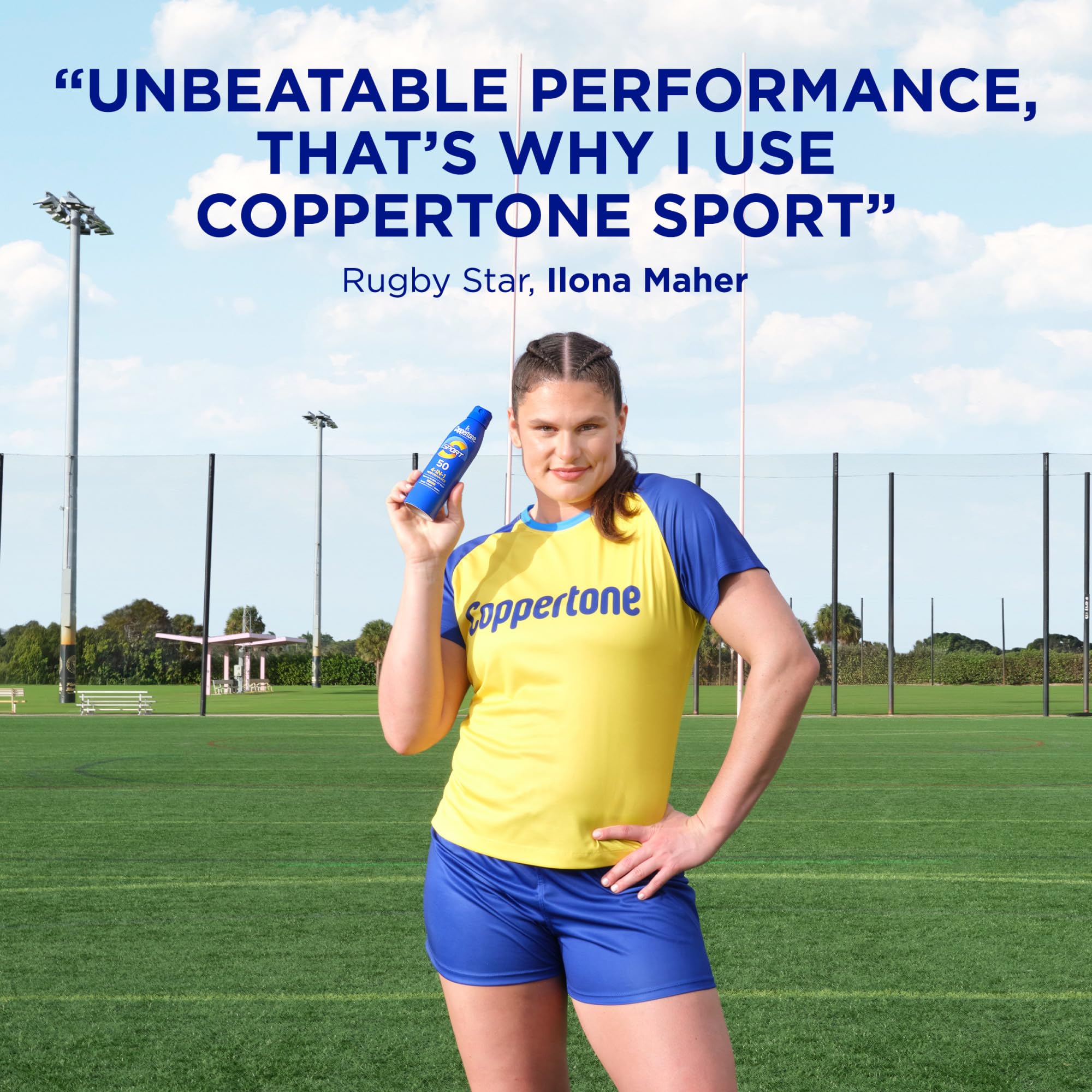 Coppertone Sport Sunscreen Spray, Broad Spectrum SPF 50 Water Resistant Spray Sunscreen, 5.5 Oz