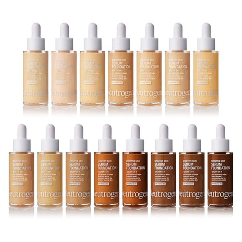 Neutrogena Healthy Skin Foundation - Sensitive Skin Serum with Pro-Vitamin B5 | Buildable Coverage, Light/Medium 02, 1 oz