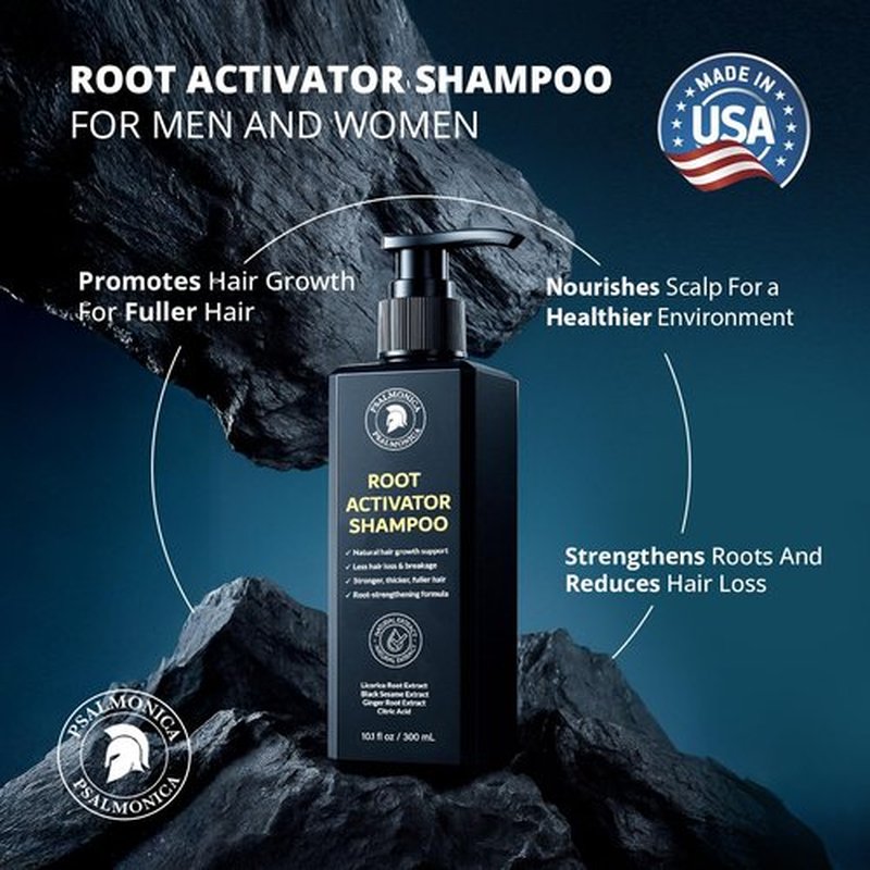 Root Activator Shampoo for Men: Made In USA - Hair Growth Shampoo for Hair Loss and Thinning Hair - Hair Loss RegrowthTreatments for Women Men (Herbal Blend Scent)