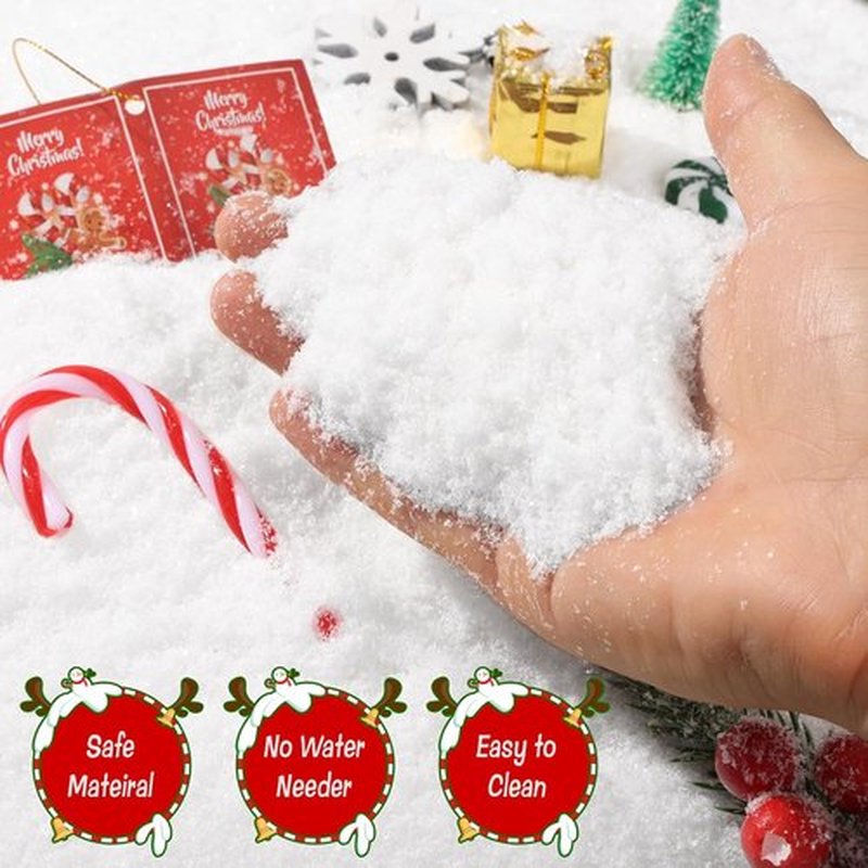 Skiennix Christmas Fake Snow Decoration - 18oz Realistic Artificial Snow for Holiday Decor & Crafts