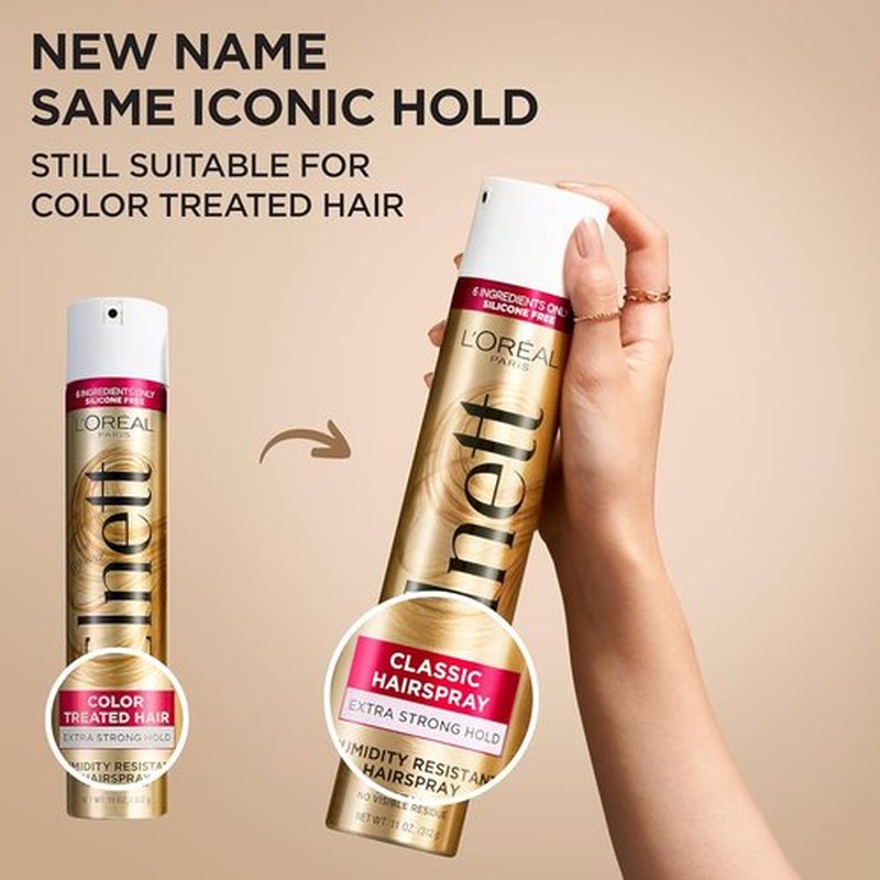 L'Oreal Paris Elnett Satin Hairspray - Extra Strong Hold for Color Treated Hair | 11 oz