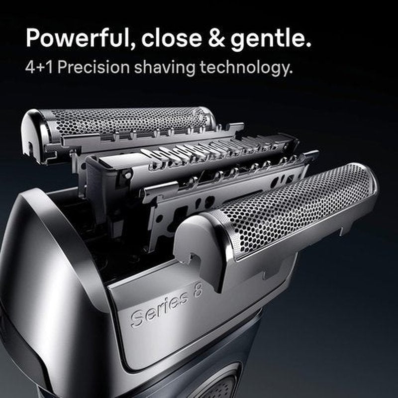 Braun Series 8 8560cc Electric Razor - 4+1 Shaving Elements & Precision Trimmer | Wet & Dry, 60 Min Runtime