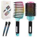 OZKVS Round & Paddle Brush Set, 4 Piece Boar Bristle Brush Set for Fine & Thick Hair, Blow Drying for Women & Men, Curl Defining & Wet Hair