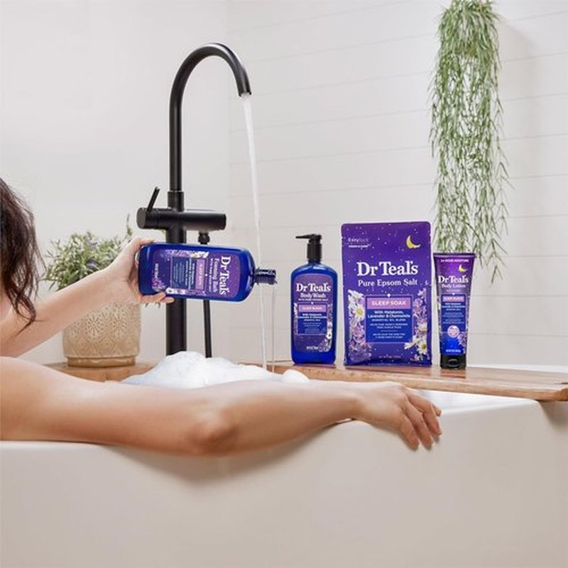 Dr Teal's Sleep Blend Body Wash - Relaxing Epsom Salt & Melatonin Formula, 24 Fl Oz (Pack of 2)