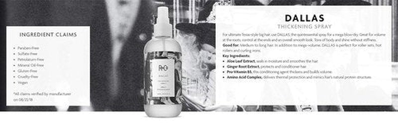 R+Co DALLAS Thickening Spray - Volumizing & Texturizing Hair Spray for All Hair Types, Adds Body & Fullness