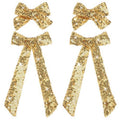NCMAMA 4 PCS Gold Glitter Hair Bows for Girls Alligator Clips Sparkly Sequin Hair Accessories for Kids Toddler Women on Birthday Wedding Christmas and Party