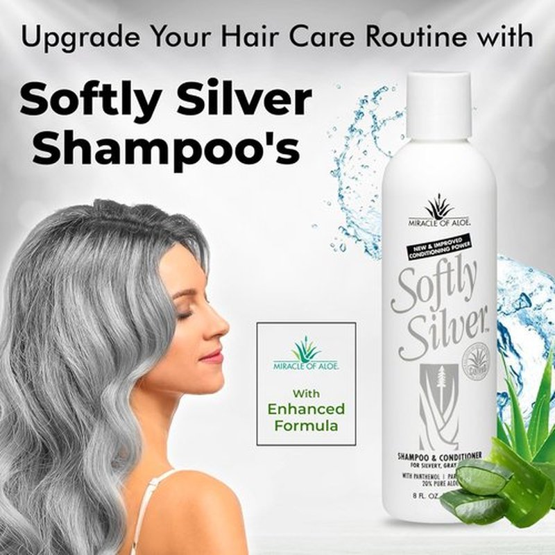 Softly Silver Shampoo - 2-in-1 Purple Restorative Hair Wash for Gray Hair | Adds Luster & Bounce, 12 oz