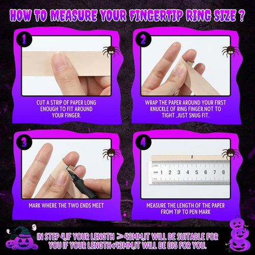 10 Pcs Halloween Costume Claws Fake Nails Ring Set, Gothic Punk Crystal Full Finger Rings 3 Sizes Retro Metal Paved Paw Bend Fingertip Claw Rings for women Men Nail Art Holiday Party (Golden)