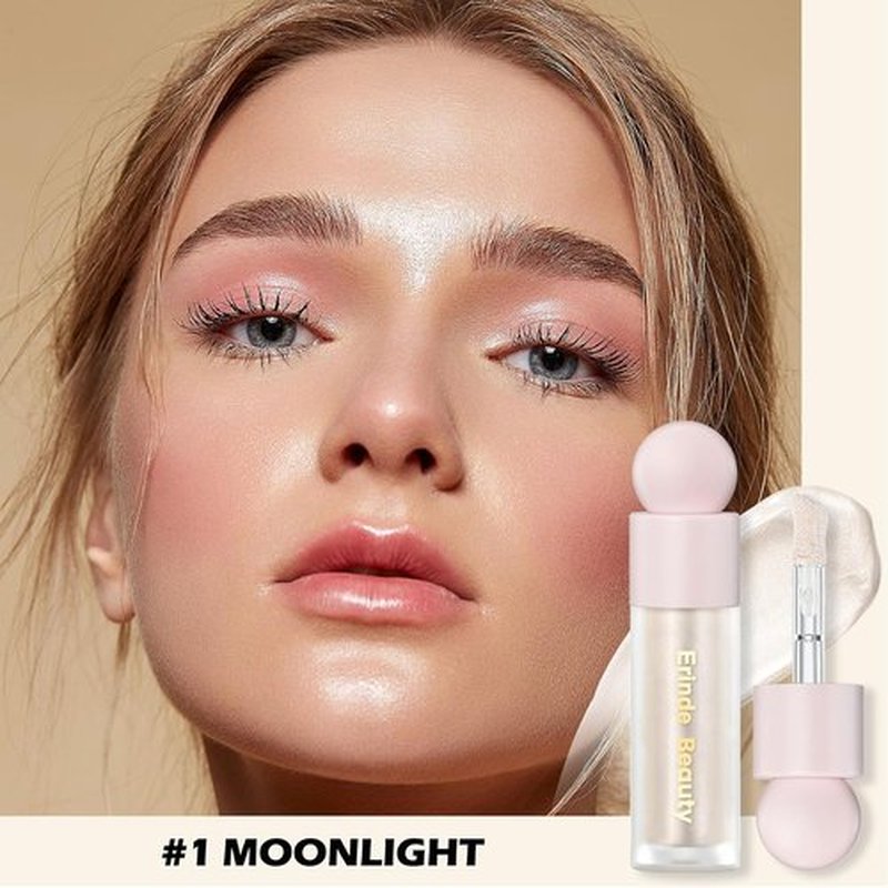 Erinde Liquid Highlighter - Natural Glossy Finish Face Bronzer Stick | Lightweight & Blendable Cream Illuminator, 01# Moonlight