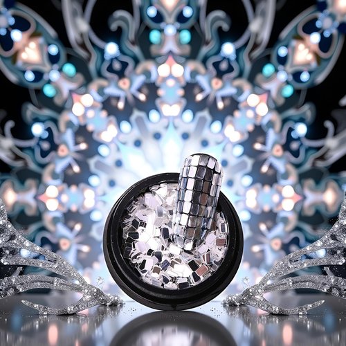 Nail Sequins Silver Square Sequins Nail Art Supply for Nails Decoration Makeup DIY Arts Crafts Nail Art and Polish