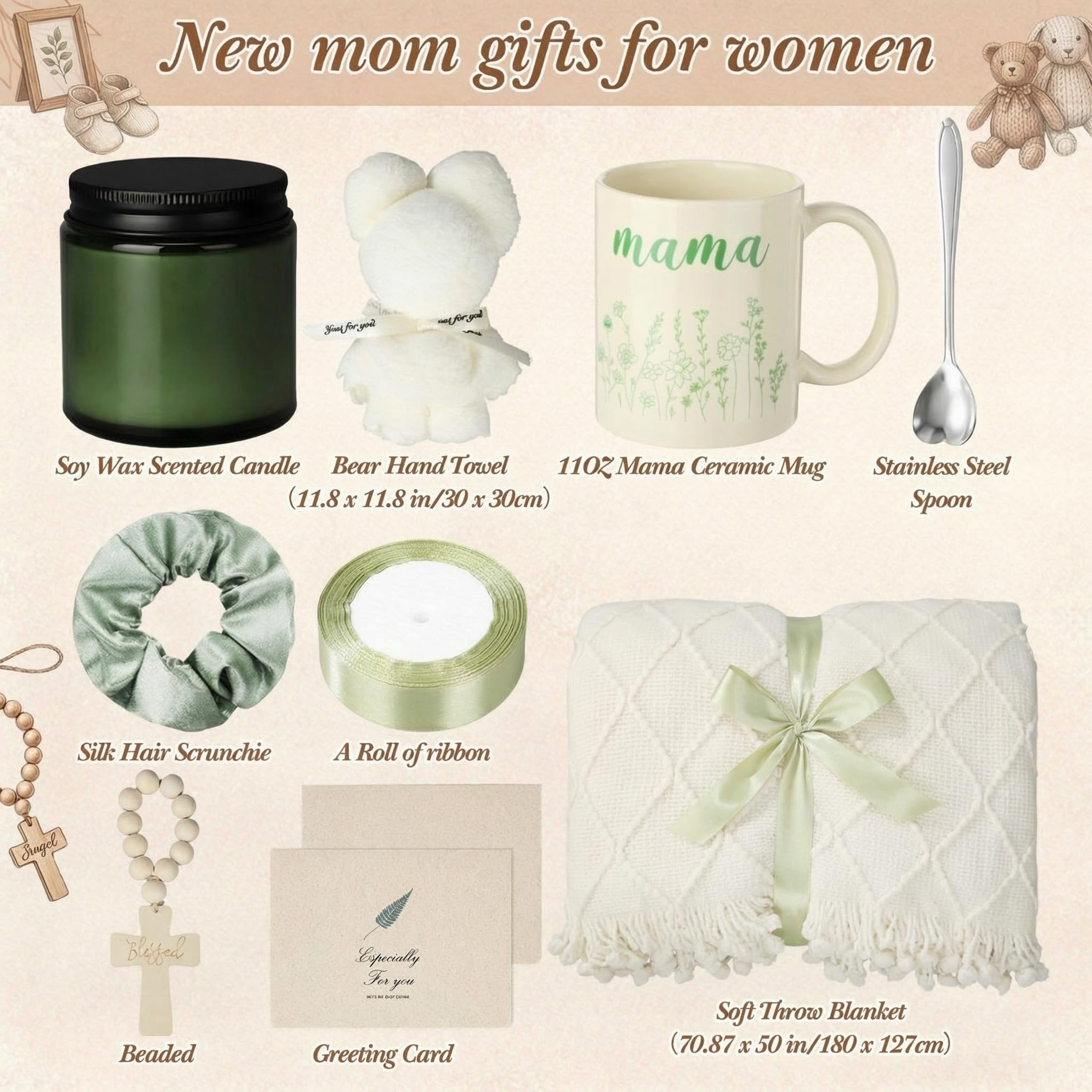 Ferrochef New Mom Care Package After Baby, New Mom Gifts Set Pregnancy Gift for Expecting Mommy with Blanket, Mama Mug for Moms to Be Baby Shower First Mothers Day Women Birthday Postpartum Essentials