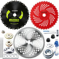 9" x 36 Teeth Carbide Tipped Blades & 9" x20T Carbon Steel Round Chainsaw Tooth Blades & 10" x 80T Brush Cutter Trimmer Blades with Adapter Kit