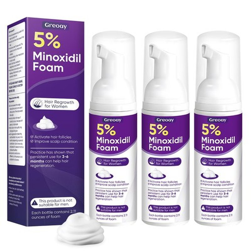 5% Minoxidil Foam for Women Hair Growth Foam Suitable for Hair Thinning Receding Hairline and Hair Loss to Hair Regrowth Get Thicker Fuller Hair