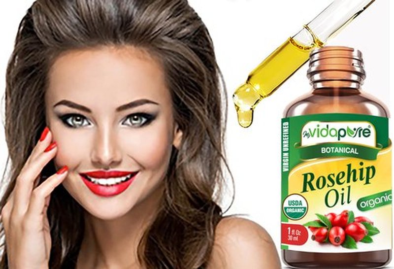 MYVIDAPURE Organic ROSEHIP OIL Certified Organic WILD GROWTH RAW Pure VIRGIN UNREFINED for Face, Body, Hair and Lip Care (1 Fl Oz)