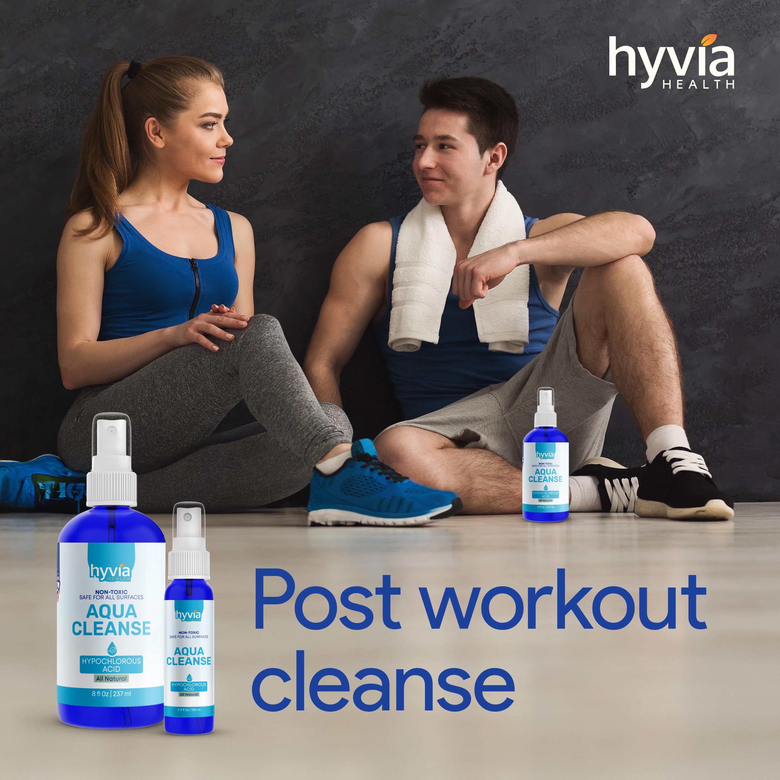 Hyvia Health AquaCleanse Hypochlorous Acid 1 Gallon - Bulk All-Purpose Cleaner with HOCL, All-Natural Surface Cleaning Solution - Safe For Kids, Pets, & Daily Use | Clear Spray Made In USA | Refill
