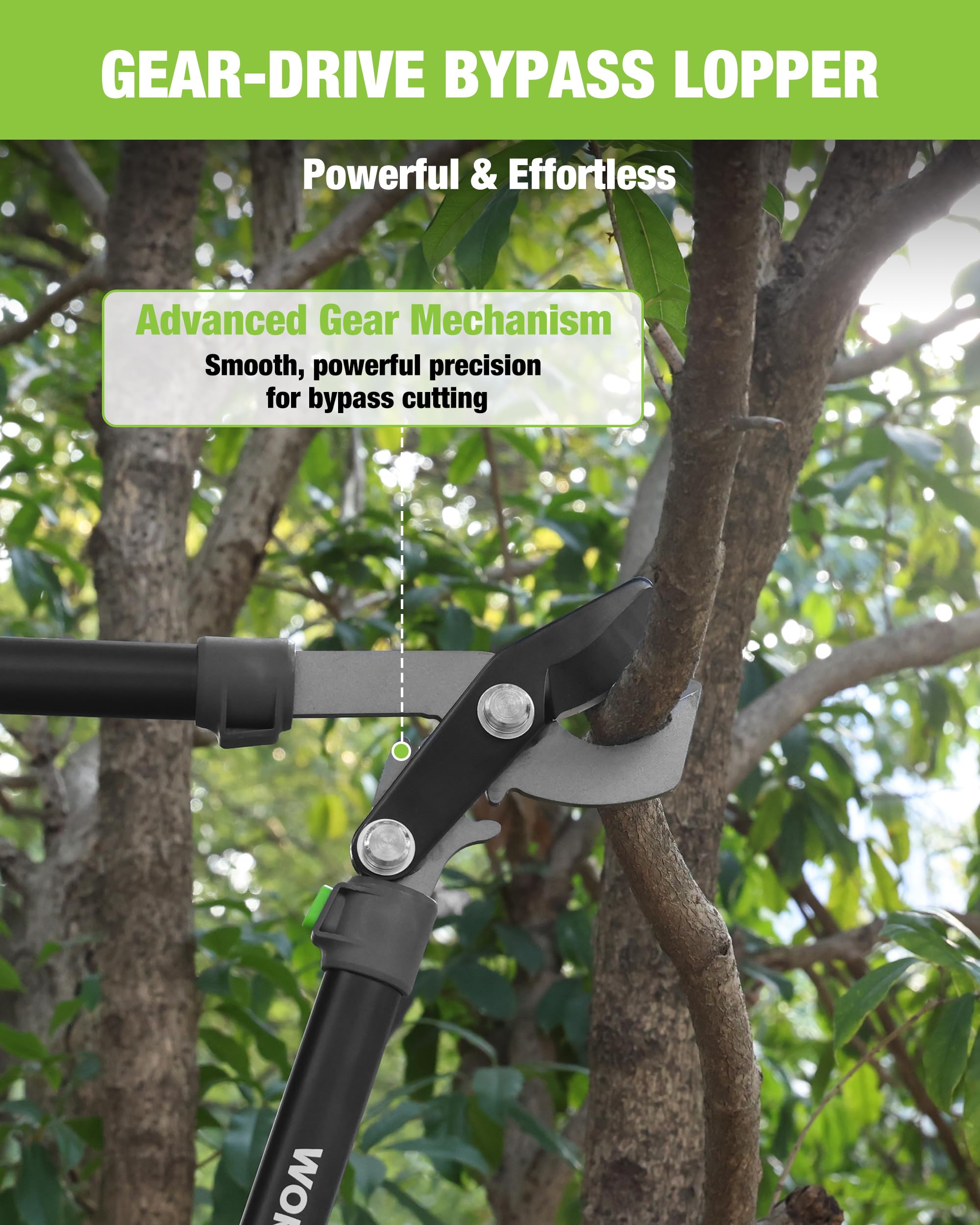 WORKPRO Bypass Lopper for Gardening, 28" Branch Cutter with Gear System