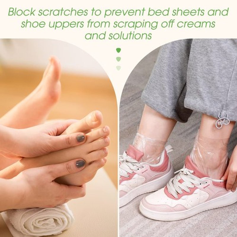 Dansib 1500 Pcs Disposable Plastic Foot Covers for Feet Paraffin Bath Liners for Foot Pedicure Moisturizing Socks Spa Feet Care Hot Wax Therapy Booties Bags Covers with Stickers for Snug Closure