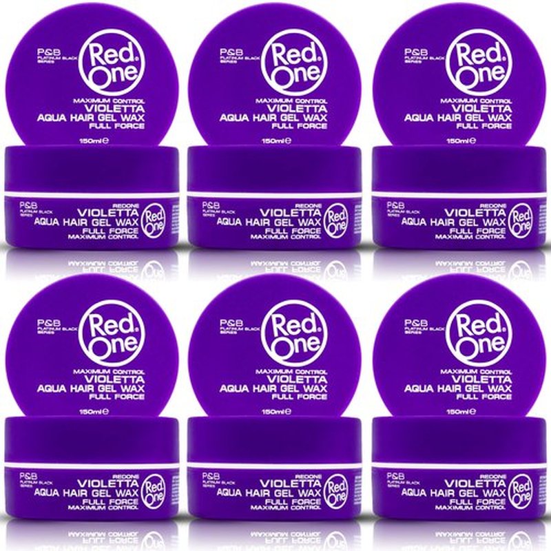 RedOne Aqua Hair Wax Maximum Hold Full Force Hair Gel, 150ml (6 pack) VIOLET