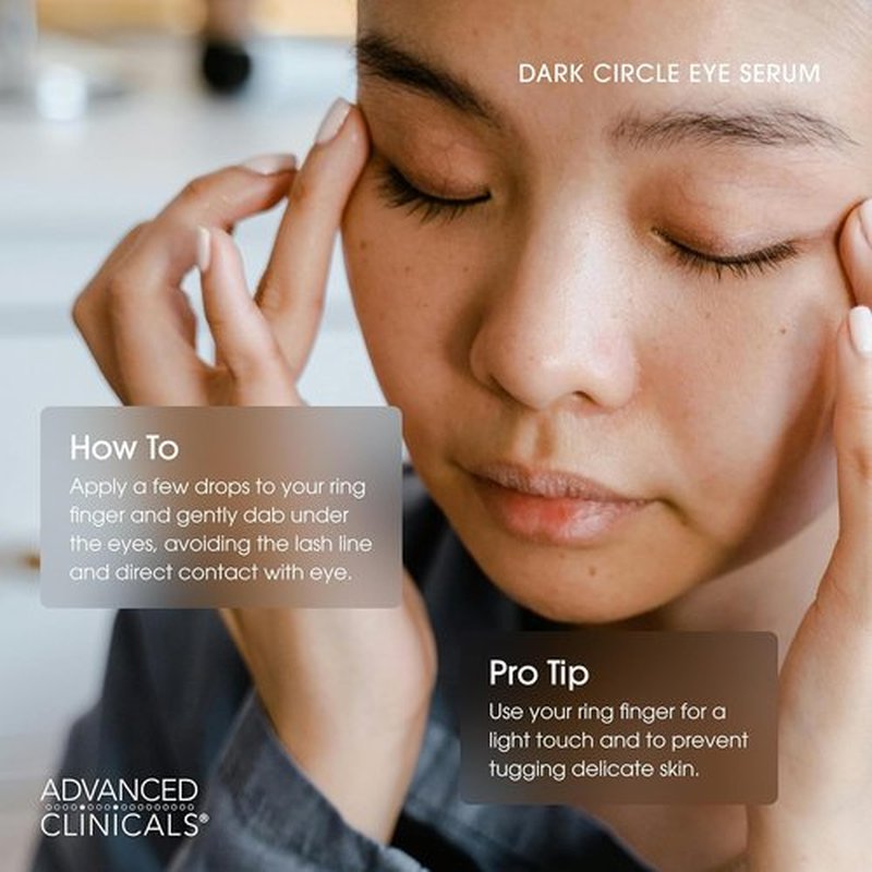 Advanced Clinicals Dark Circle Caffeine Under Eye Serum - Brightening Hyaluronic Acid & Peptides, 1.75 Fl Oz
