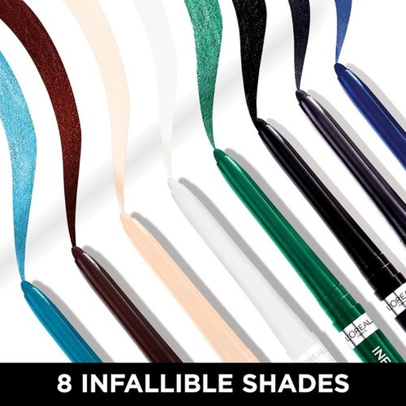 L'Oreal Paris Infallible Grip Gel Eyeliner Pencil - Smudge-Resistant & Waterproof, 36HR Wear, Blue Jersey, 0.01 Oz