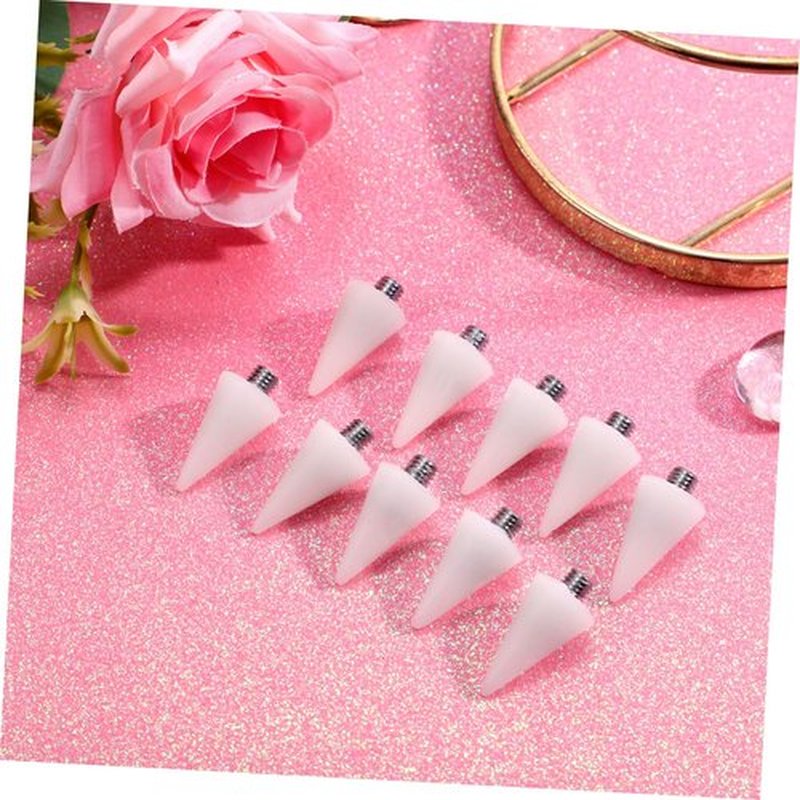 Beaupretty Nail Rhinestones Picker Wax Replacement Tips Point Drill Pen Head for Dual Ended Wax Nail DIY Art Decoration,10Pcs