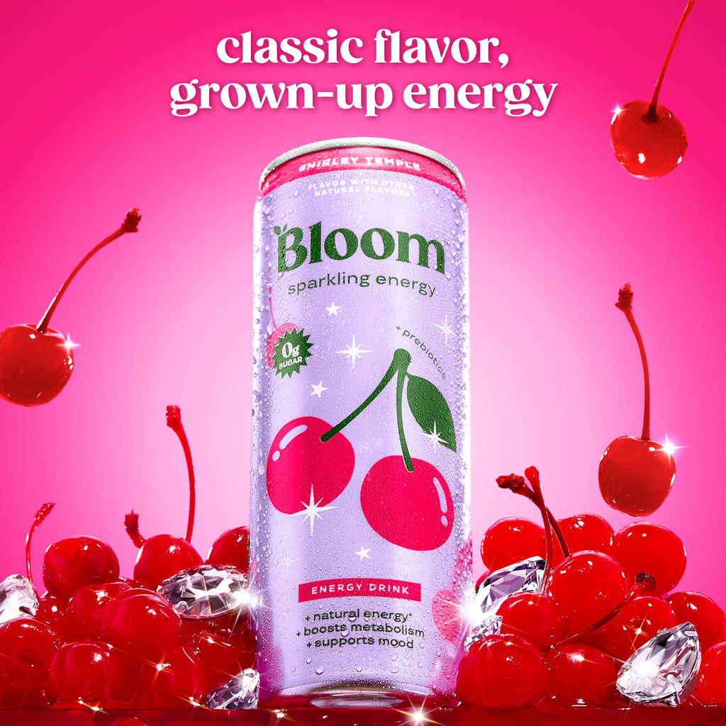 Bloom Nutrition Sparkling Energy Drink - Natural Caffeine, Zero Sugar, 180mg Caffeine - Antioxidant-Rich with Green Coffee Bean, Green Tea Extract, Prebiotics - All Stars Variety Pack - 12oz 12 Pack