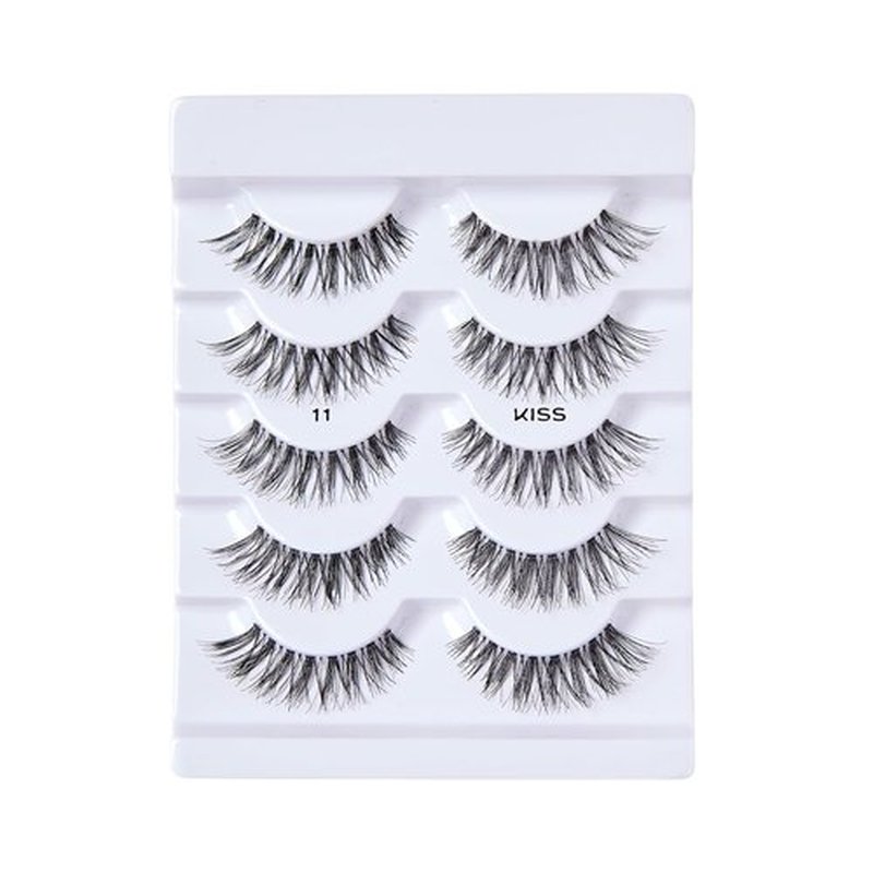 KISS So Wispy False Eyelashes - 12mm, Easy to Apply & Reusable | Includes 5 Pairs of Lashes