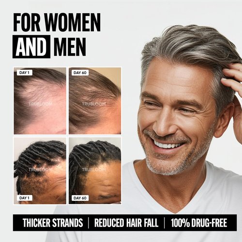 Tru Bloom Hair Growth Vitamins - Clinically Proven & Dermatologist-Tested to Grow Fuller & Thicker Hair | Drug-Free Hair Growth Products with Biotin, Collagen, Keratin, MSM, Zinc & D3-2 Month Supply