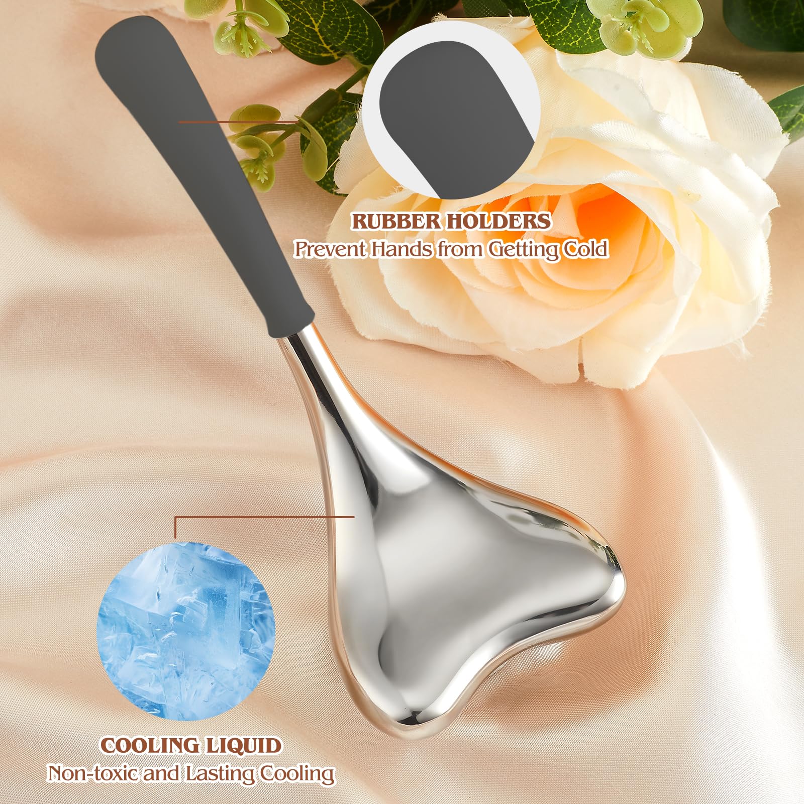 Cryo Sticks-Gua Sha and Massage 2-in-1, Ice Globes for Face-Wrinkle Reduction & Dark Circle Relief, Stainless Steel Facial Massage Tool for Skin Tightening Cooling Globes,Mothers Day Gifts