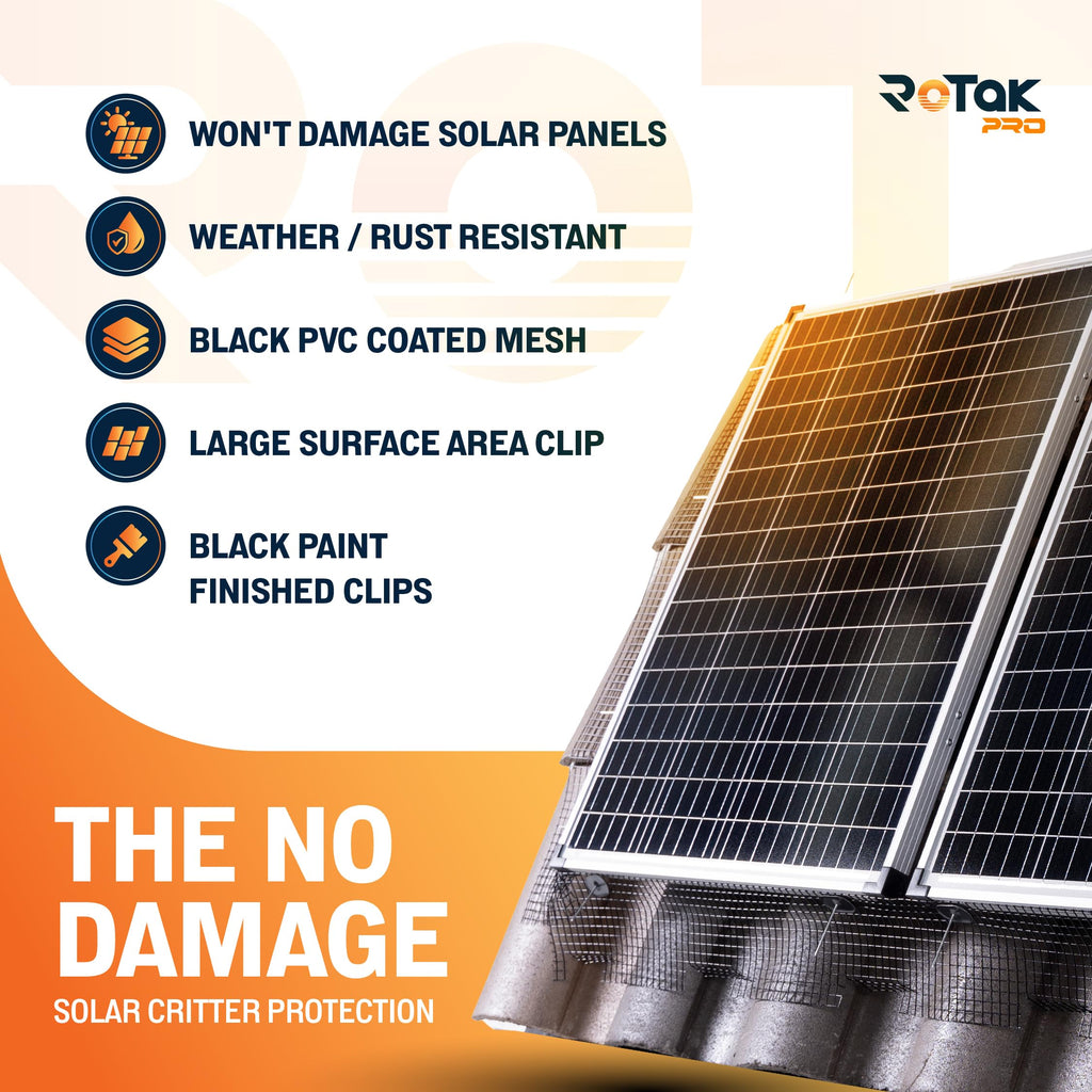 Critter Guard PRO 8in x 100ft Solar Panel Bird Guard Prevention Roll Kit