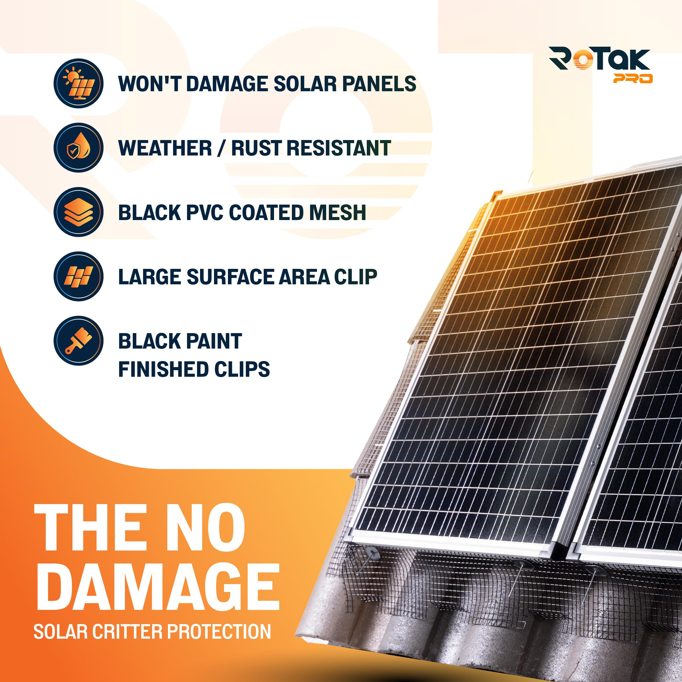 Critter Guard PRO 8in x 100ft Solar Panel Bird Guard Prevention Roll Kit