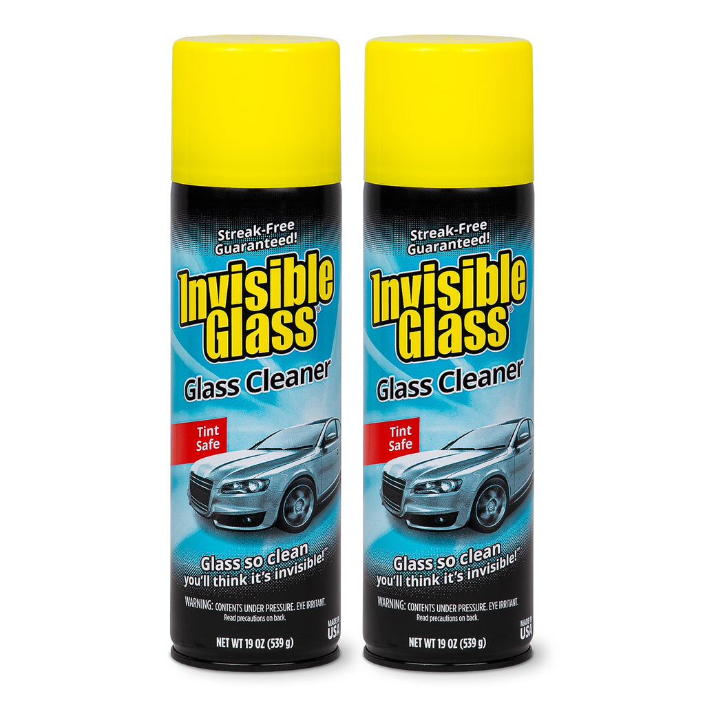 Invisible Glass 91164-2PK Premium Aerosol Glass Cleaner Spray for Car Windshields and Windows, Automotive and Home Window Cleaner, Streak-Free, Ammonia-Free, Tint-Safe – 19 oz (Pack of 2)