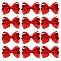 12 PCS 3" Hair Bow Clips Red Grosgrain Ribbon Solid Color Hair Bow with Alligator Clips Hair Accessories for Teen Toddler Little Girls (Red)