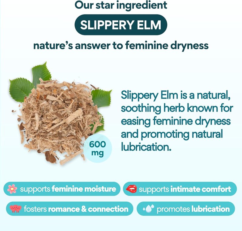 VoomVaya Vaginal Moisturizer - Relief for Dryness in Women Over 40 | 60 Capsules with Slippery Elm