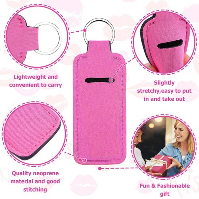 Tudomro 40 Pack Lipstick Keychain Holder with Clip Colorful Portable Lip Balm Holder Keychain for Women(Multicolor Clips)