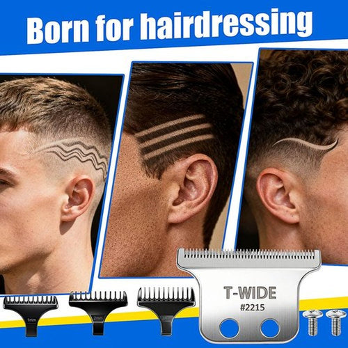 2215 Replacement T Wide Blades Compatible with Wahl 5 Star Detailer Li Trimmer(8081) and (8171) - Adjustable Stainless-steel Zero-Gap Trimmer Blade （1PC-silver)
