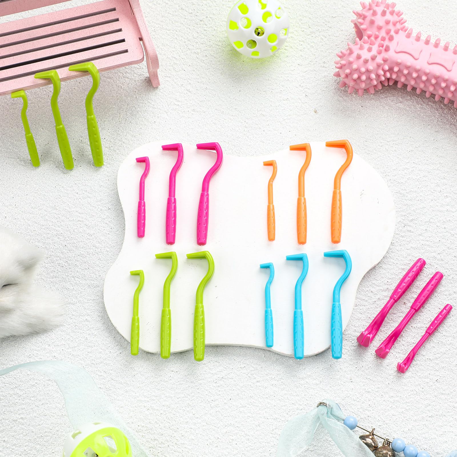 Qualirey 180 Pcs Tick Remover Tool for Dogs and Cats Tick Removal Twister Tweezers for Head and Body, 3 Sizes (Blue, Green, Orange, Rose Red)