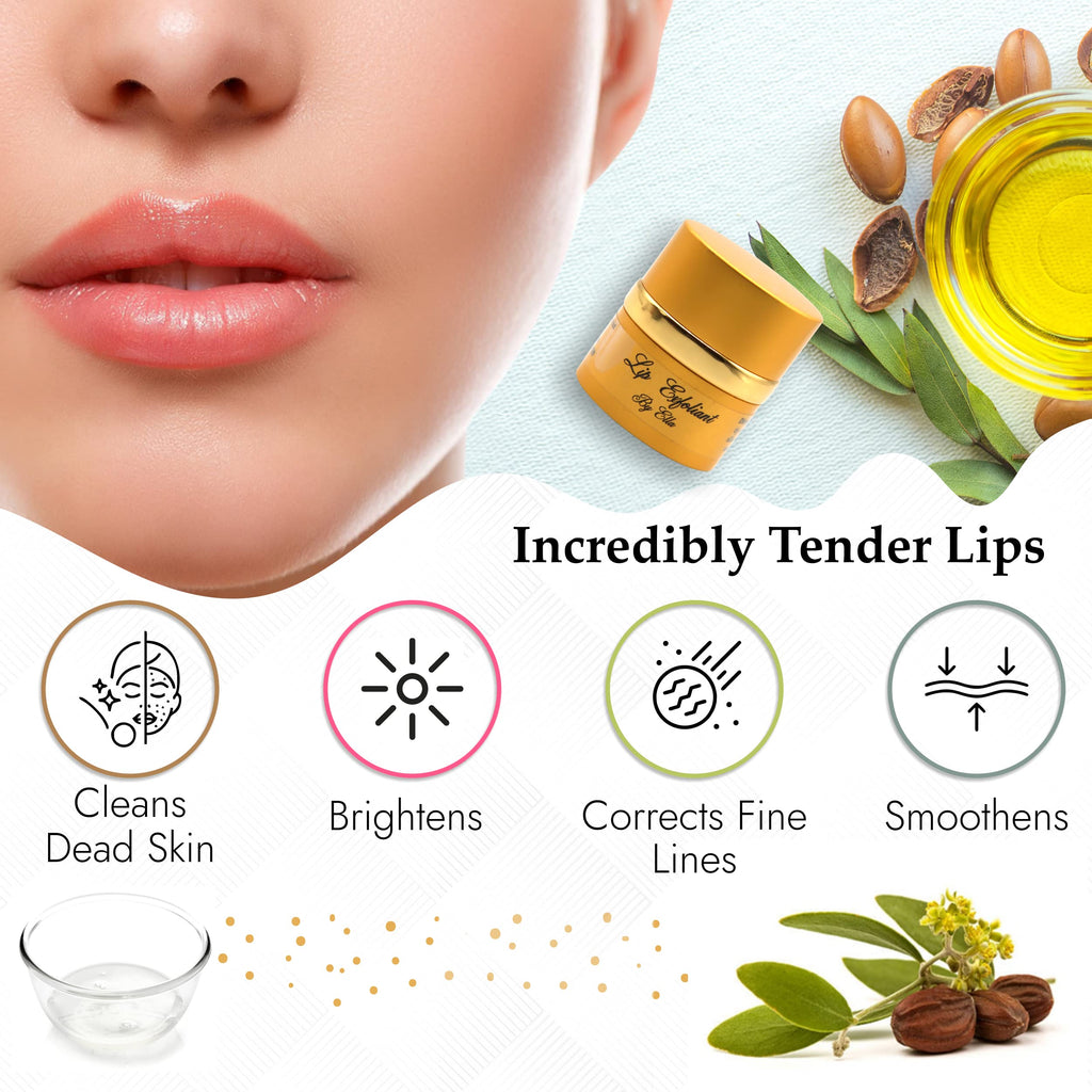 Lip Chic by Ella Lip Exfoliator - Gentle Lip Scrub for Smooth Soft Lips (0.5 oz / 15 ml)