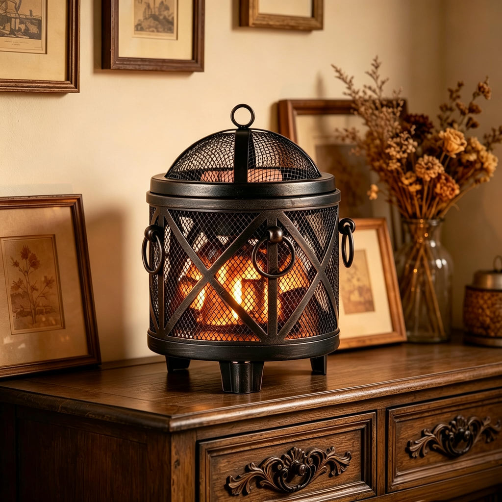 Dicimi Wax Melt Warmer,4-in-1 Electric Wax Melter,Oil Burner,Fireplace Wax Warmers, for Home Office Bedroom Aromatherapy Present and Decorations (Bronze, Fireplace Stove)