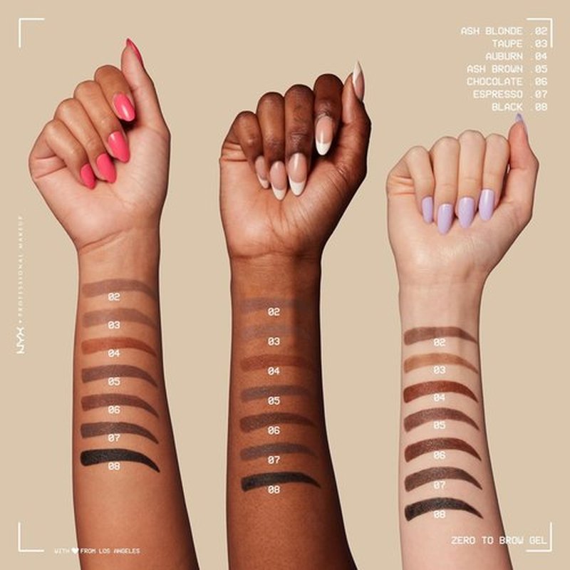NYX PROFESSIONAL MAKEUP Longwear Eyebrow Gel - Zero To Brow in Ash Blonde for Perfectly Defined Brows